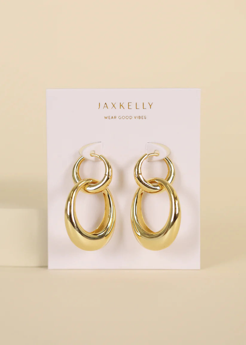 Coupled Hoop Earring - Gold