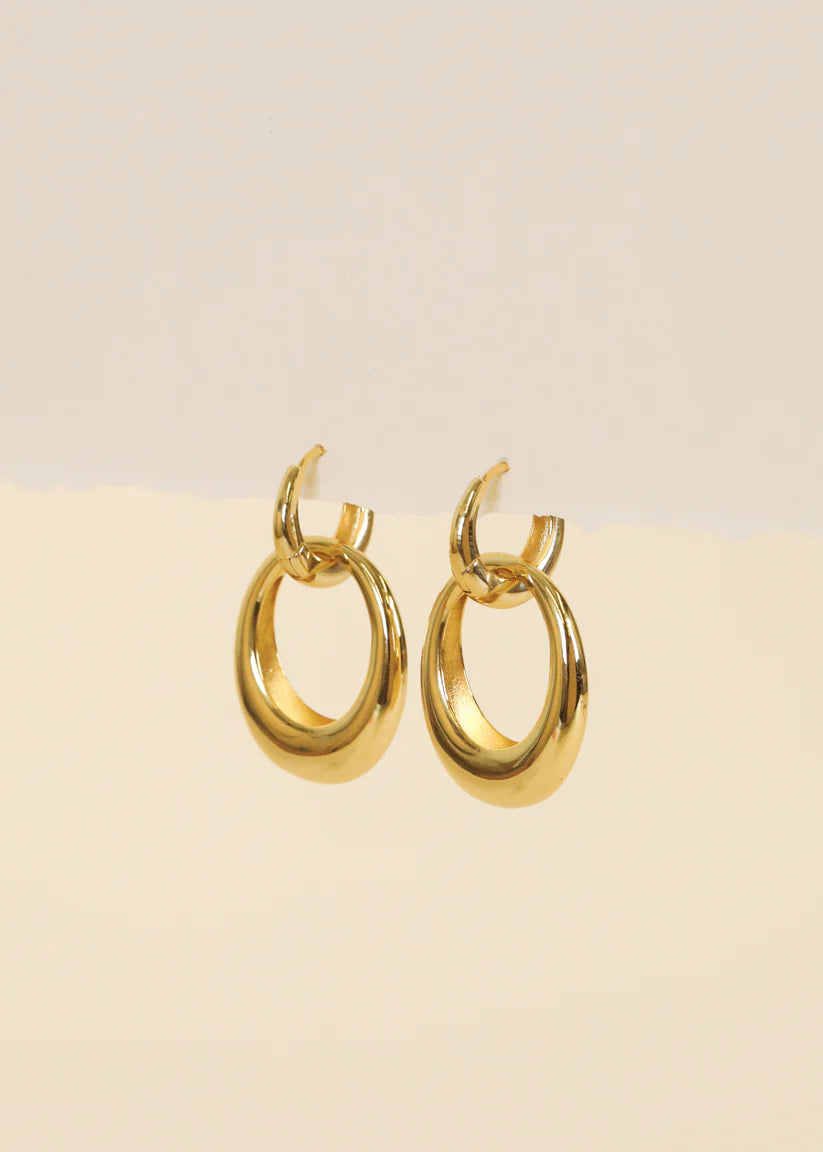 Coupled Hoop Earring - Gold