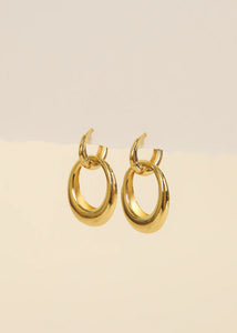 Coupled Hoop Earring - Gold