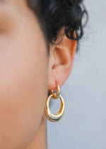 Load image into Gallery viewer, Coupled Hoop Earring - Gold
