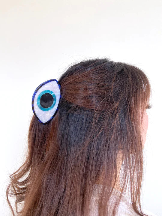 Hand-painted Evil Eye Claw Hair Clip | Eco-Friendly