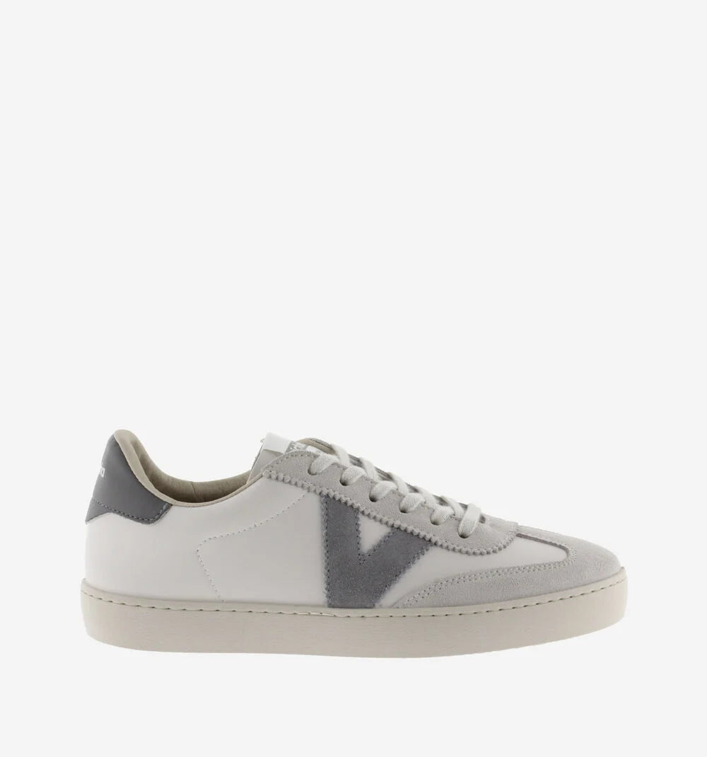 Berlin Faux Leather Split Trainer Gris