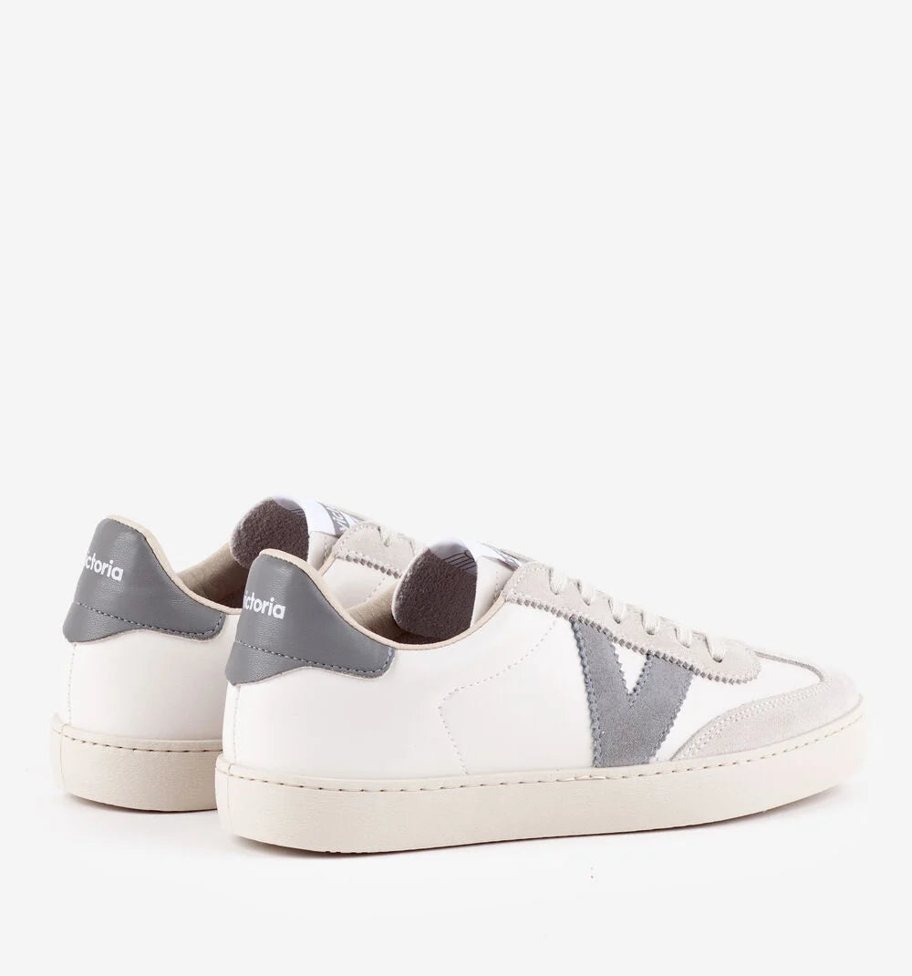 Berlin Faux Leather Split Trainer Gris