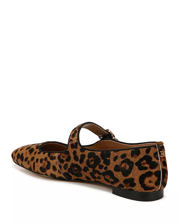 Michaela Mary Jane Flat Leopard Suede