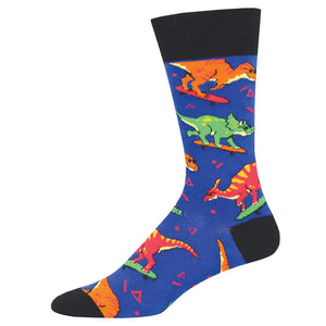 Skate Or Dinosaur Men's Cotton Crew Socks