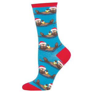 Women's Otterly Merry Cotton Crew Socks