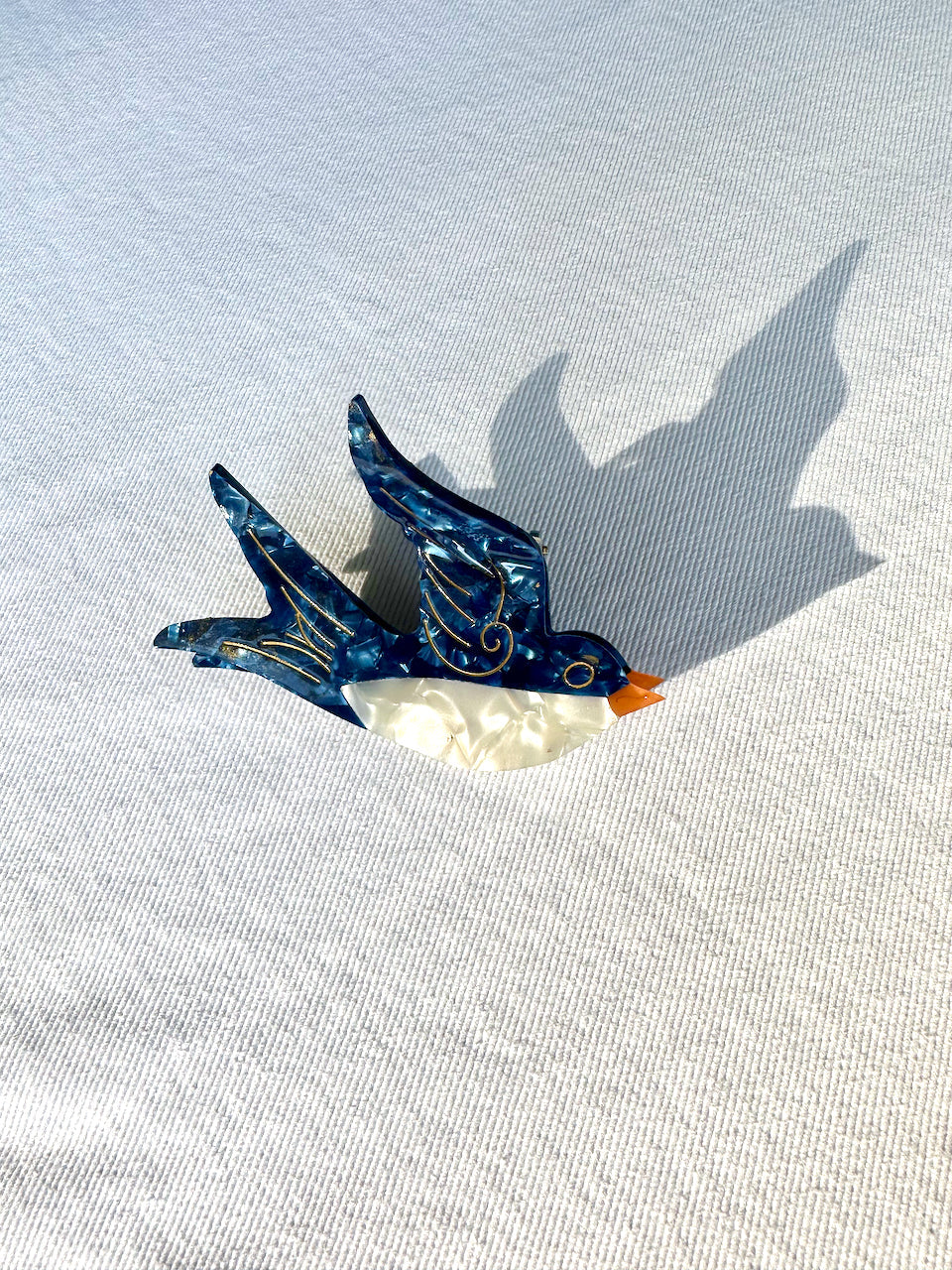 Hand-painted Swallow Bird Claw Hair Clip | Eco-Friendly