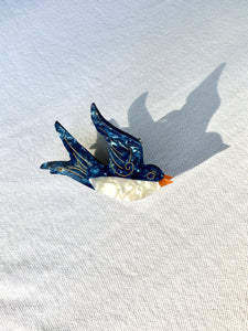 Hand-painted Swallow Bird Claw Hair Clip | Eco-Friendly