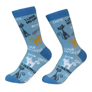 I Love My Cat Socks - Unisex - Fun Novelty Crew Socks