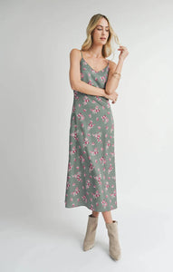 Hostess V Neck Slip Maxi Dress