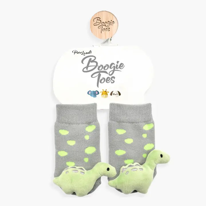 Green Dinosaur Boogie Toes Rattle Socks