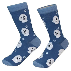 Poodle White Socks - Unisex - Fun Novelty Dog Socks