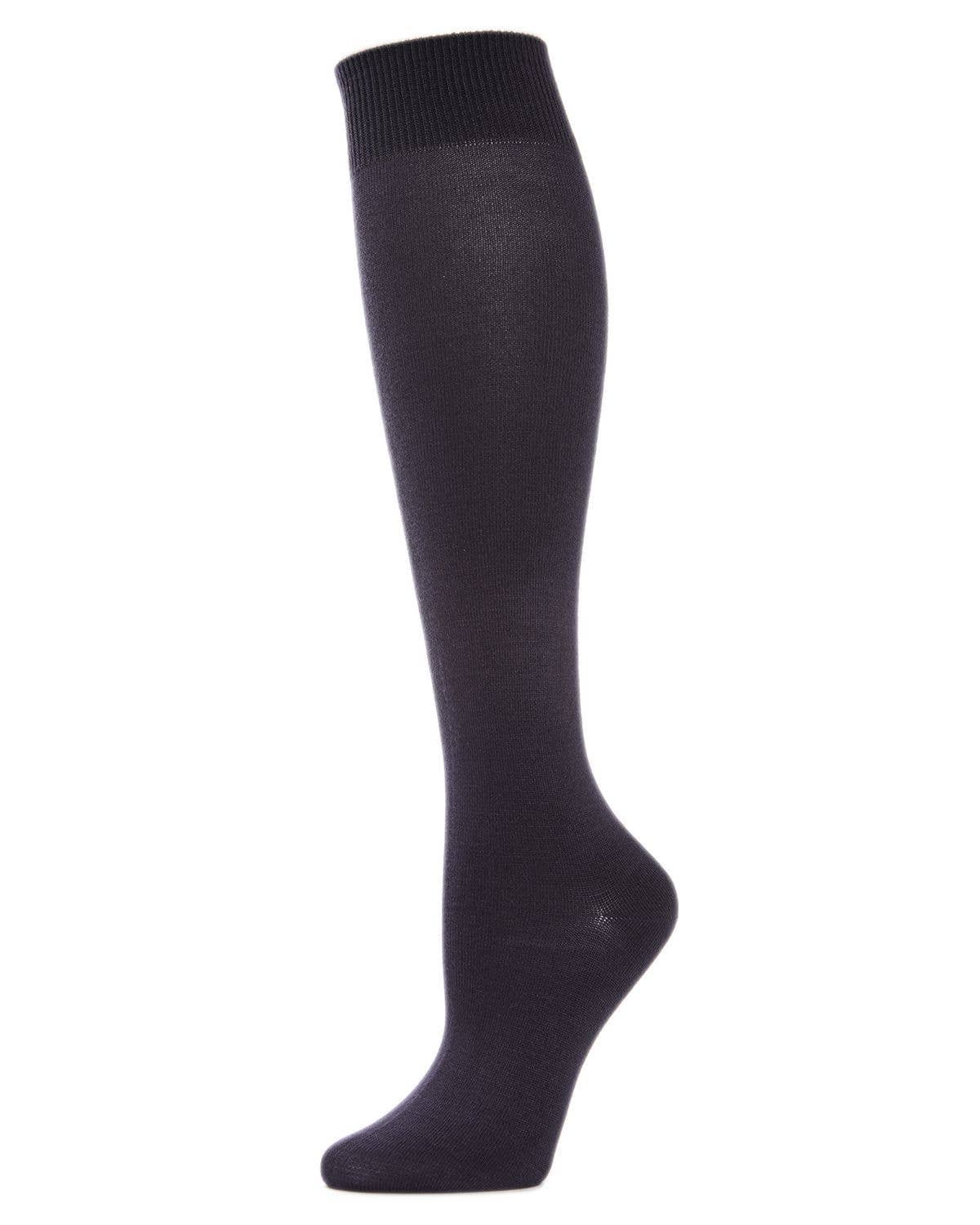 Bamboo Blend Solid Knit Knee High Socks