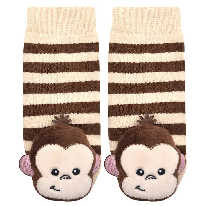 Monkey Boy Boogie Toes Rattle Toddler Socks