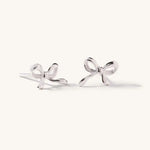 Load image into Gallery viewer, Dainty Bow Studs- Silver
