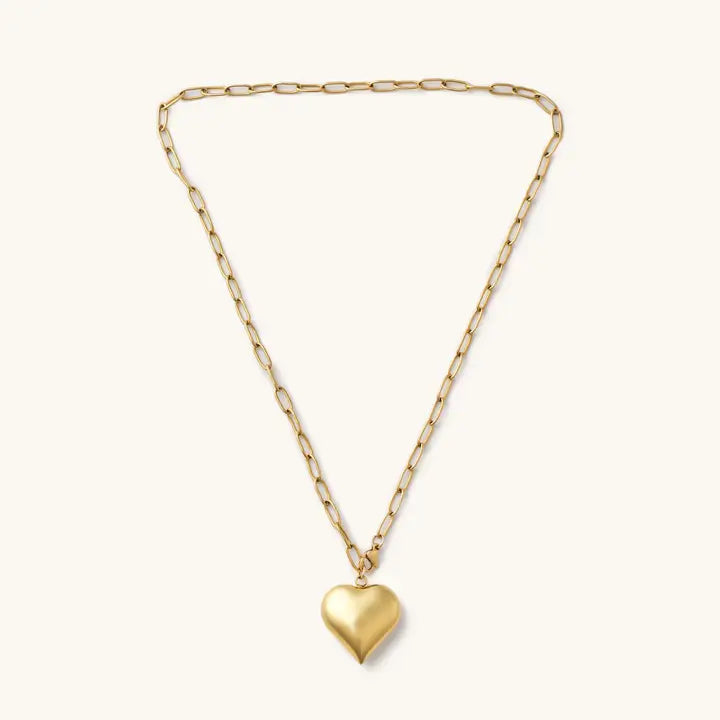 Bubble Heart Chain Necklace - Gold