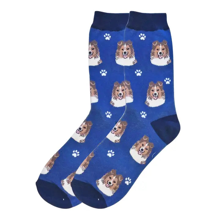 Sheltie Socks - Unisex - Fun Novelty Crew Dog Socks