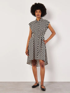 Geo Print Shirt Midi Dress