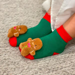 Load image into Gallery viewer, Gingerbread Christmas Boogie Toes Rattle Socks
