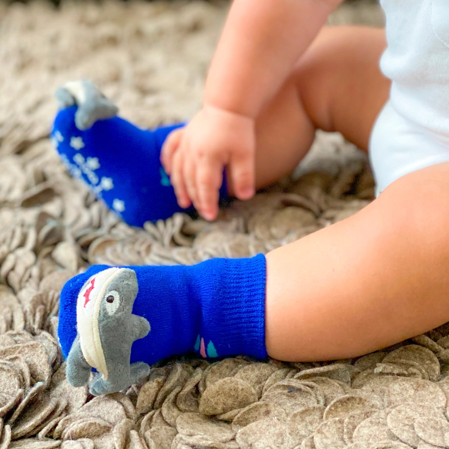 Blue Shark Boogie Toes Rattle Socks