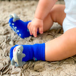 Load image into Gallery viewer, Blue Shark Boogie Toes Rattle Socks
