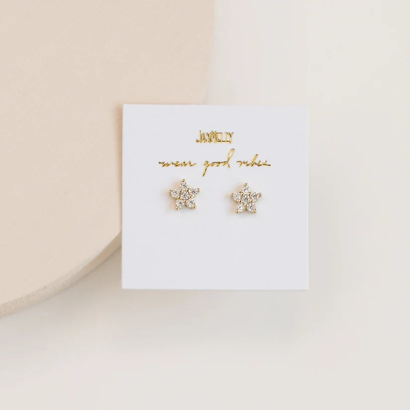 Pavé Flower Stud Earrings