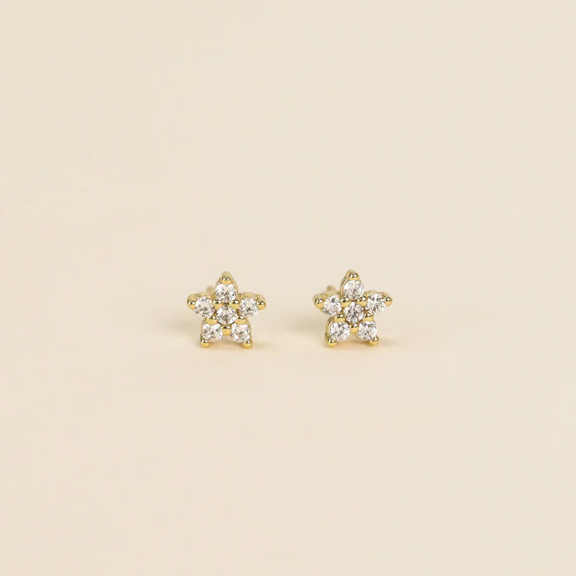 Pavé Flower Stud Earrings