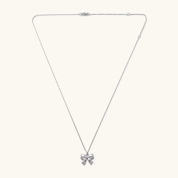 Bow Necklace- Silver