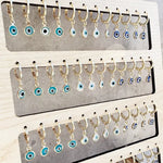 Load image into Gallery viewer, Huggie Glass Evil Eye Earrings
