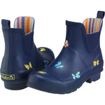 Load image into Gallery viewer, Chelsea Rain Boot Navy Butterfly
