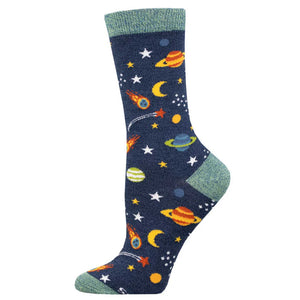 Women's Reach for the Stars Bamboo Crew Socks