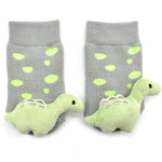 Load image into Gallery viewer, Green Dinosaur Boogie Toes Rattle Socks
