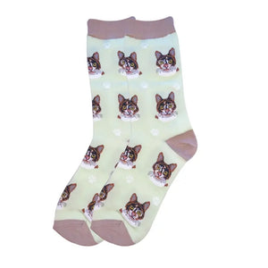 Calico Cat Socks - Unisex - Fun Novelty Crew Socks