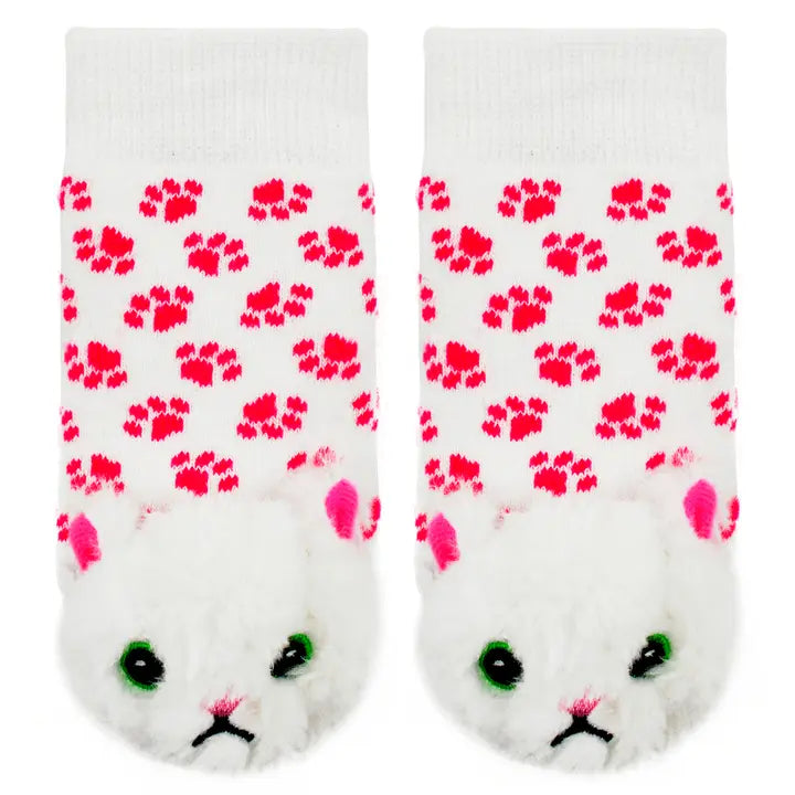 White Furball Cat Boogie Toes Rattle Socks