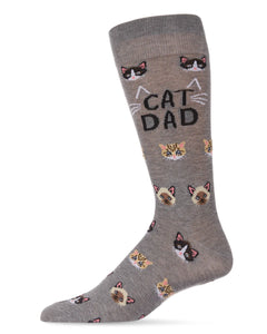 Men's Cat Dad Bamboo Blend Crew Socks