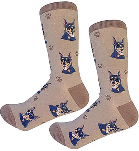 Doberman Socks - Unisex - Fun Novelty Crew Dog Socks