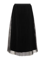 Load image into Gallery viewer, Tulle Pleated Midi Skirt Black
