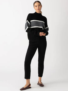 Mock Neck Stripe Sweater