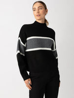 Load image into Gallery viewer, Mock Neck Stripe Sweater
