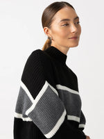 Load image into Gallery viewer, Mock Neck Stripe Sweater
