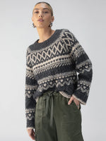 Load image into Gallery viewer, Fairisle Crew Neck Sweater Heather Ash Multi
