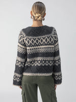 Load image into Gallery viewer, Fairisle Crew Neck Sweater Heather Ash Multi
