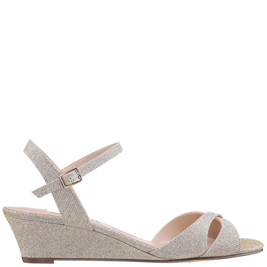 Flora Mid Heel Wedge Sandal