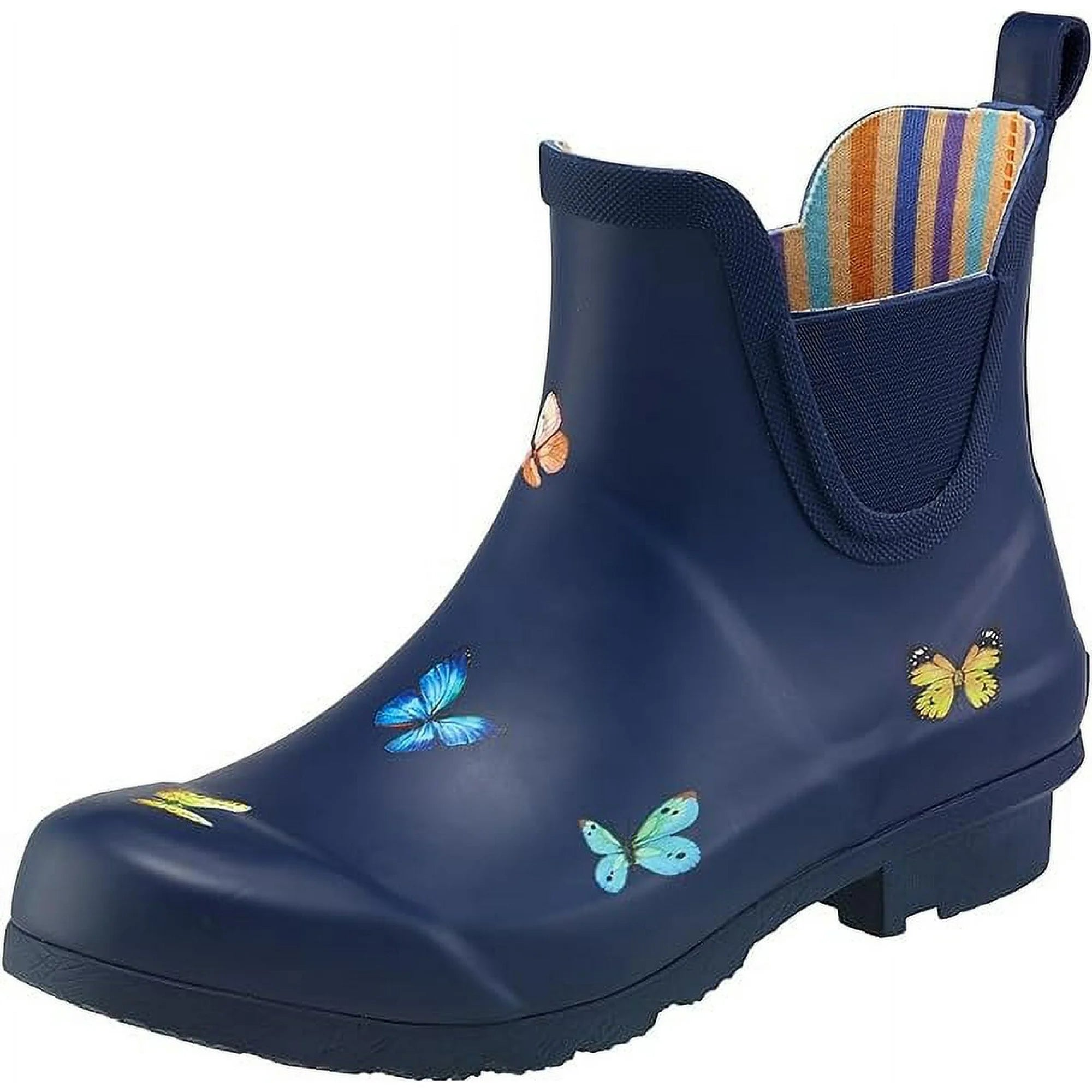 Chelsea Rain Boot Navy Butterfly