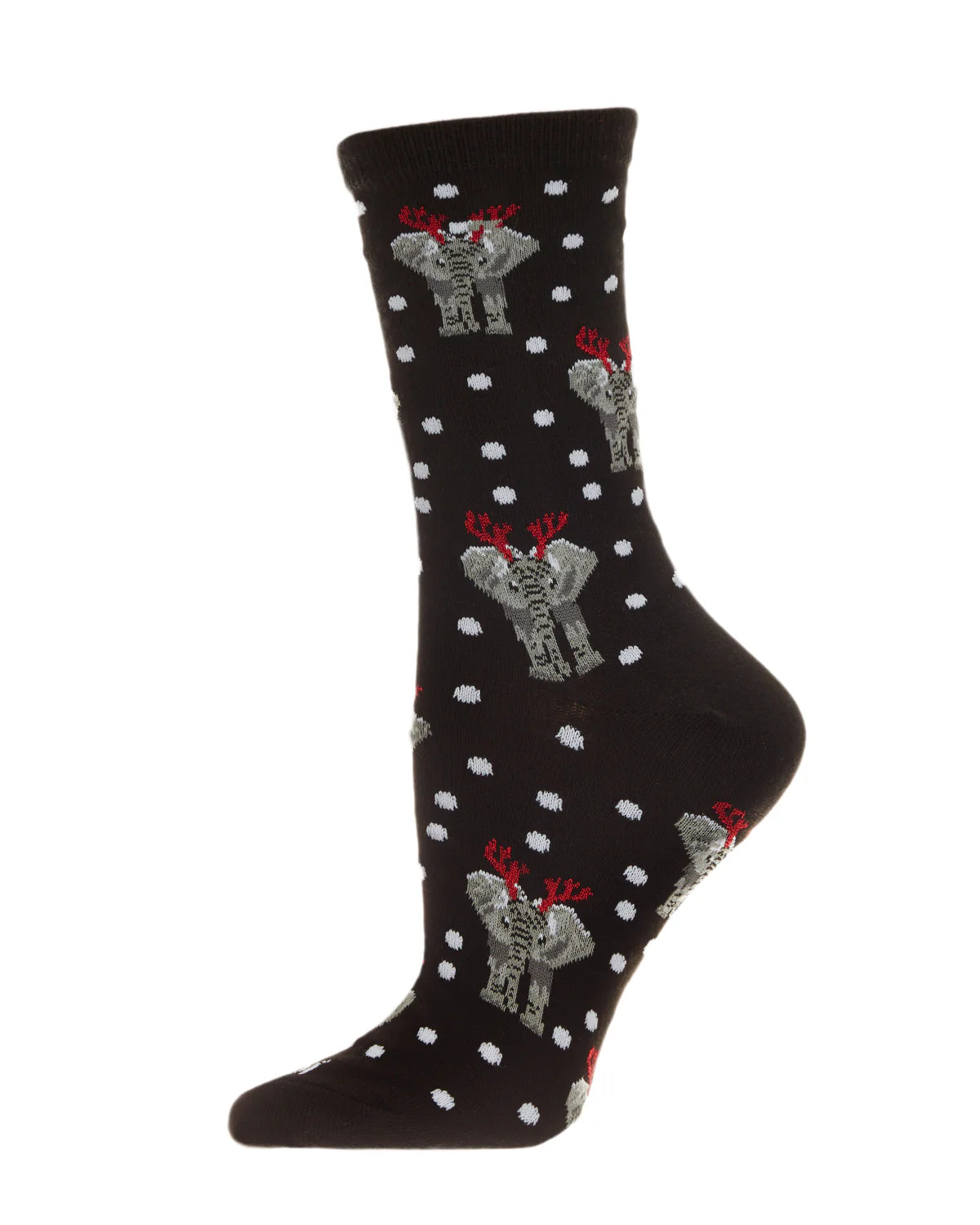 Women's Festive Elephant Holiday Crew Socks