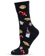 Load image into Gallery viewer, Women&#39;s Milk &amp; Cookies Holiday Crew Socks
