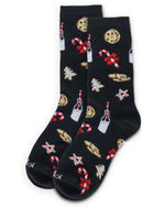 Load image into Gallery viewer, Women&#39;s Milk &amp; Cookies Holiday Crew Socks
