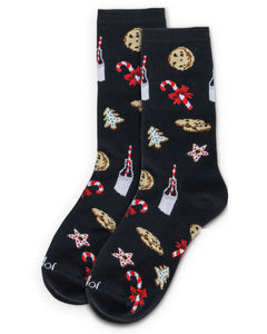 Women's Milk & Cookies Holiday Crew Socks