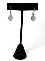 Load image into Gallery viewer, Rainbow Moonstone Sterling Silver Earrings Small Oval
