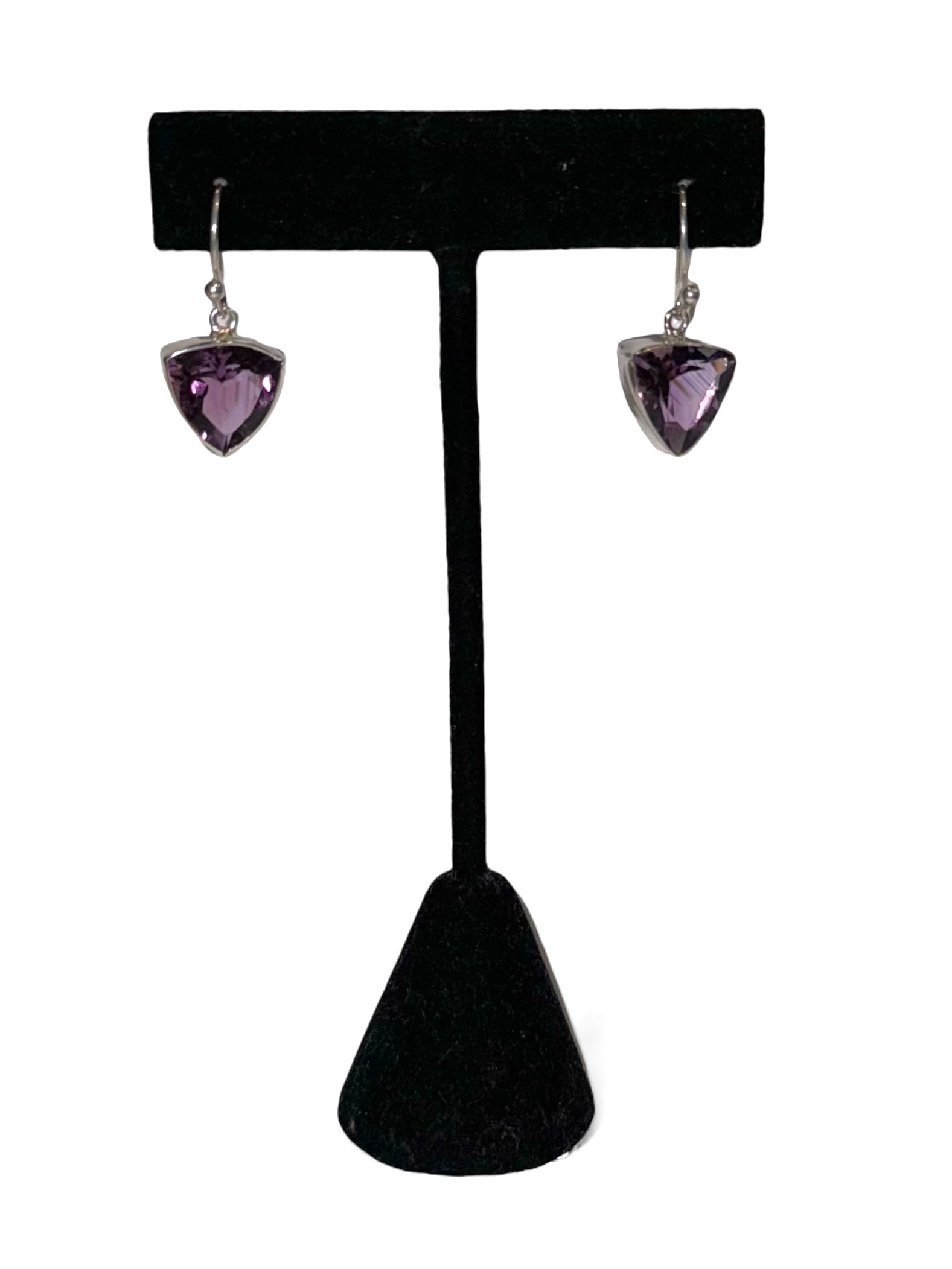 Amethyst Triangle Earrings